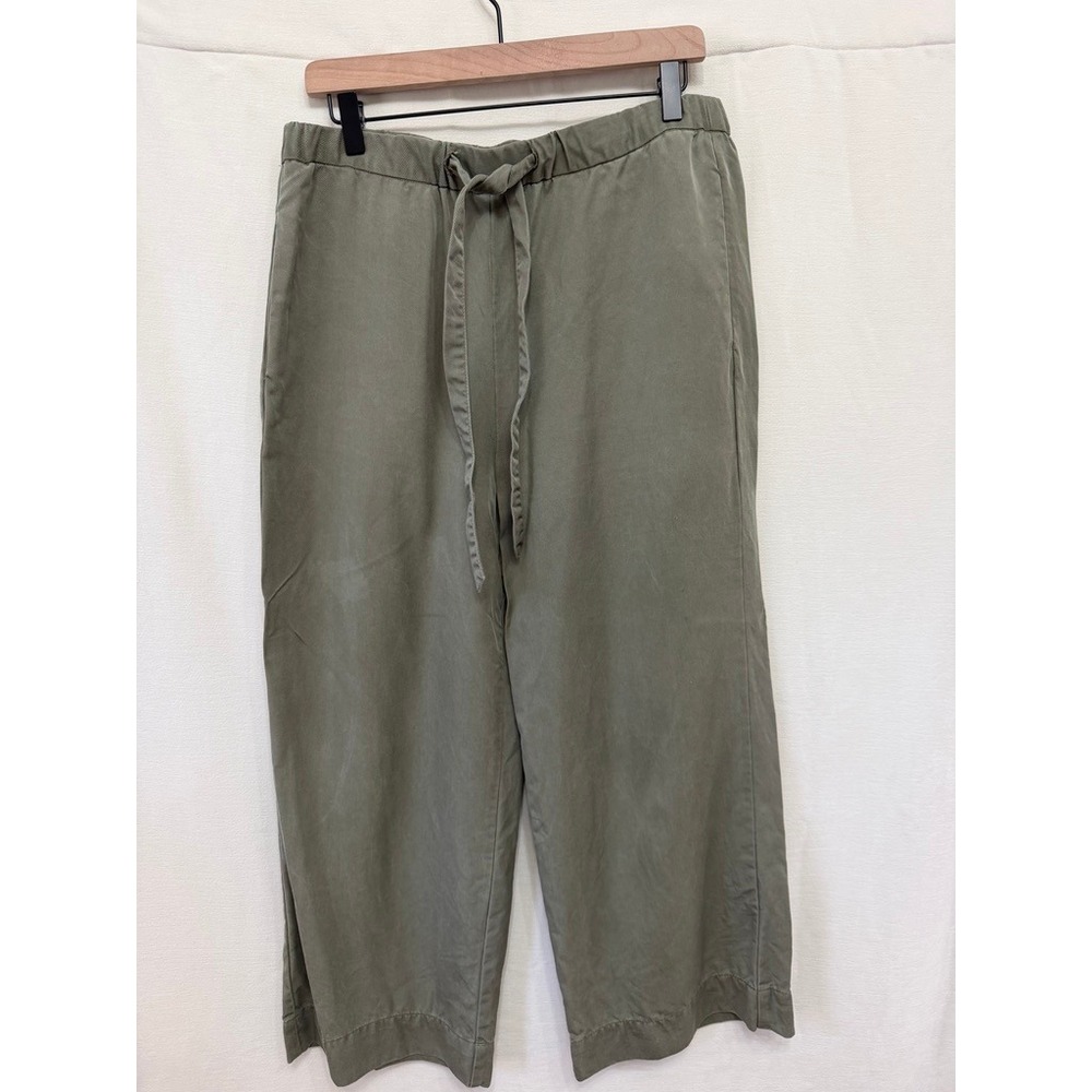Marine Layer Wide Leg Tencel Pants Womens Medium Green 13077 Boho Casual